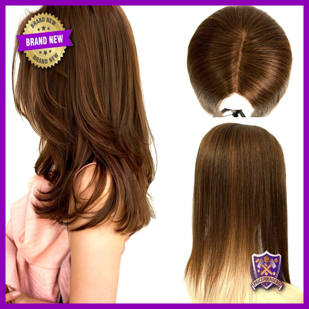 Silk Base Human Hair Topper 16 Inch Length 130% Density Natural Looking